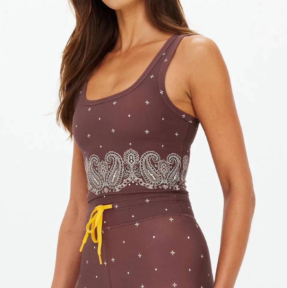 NEW THE UPSIDE women's mikkola lou scoop crop top in twig